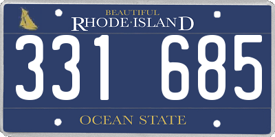 RI license plate 331685