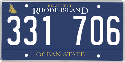 RI license plate 331706