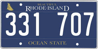 RI license plate 331707