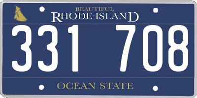 RI license plate 331708