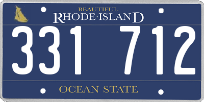 RI license plate 331712