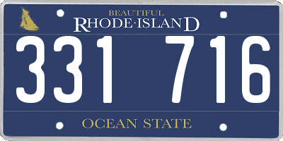 RI license plate 331716