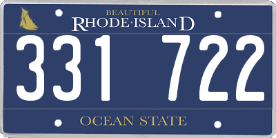 RI license plate 331722