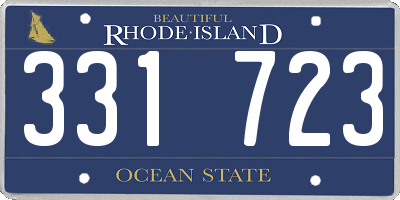 RI license plate 331723