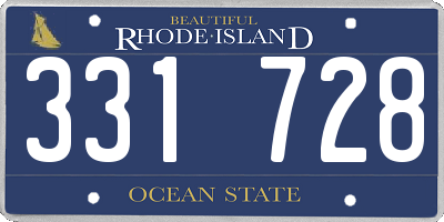 RI license plate 331728