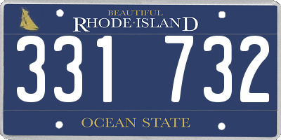 RI license plate 331732