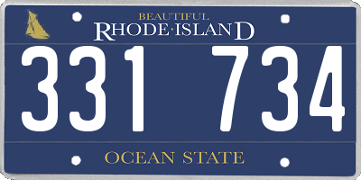 RI license plate 331734