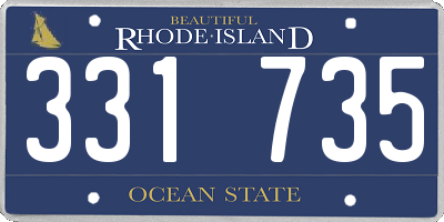 RI license plate 331735