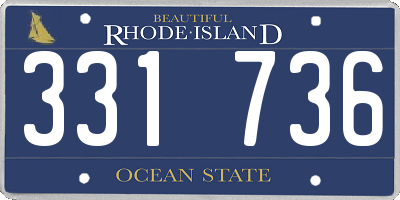 RI license plate 331736