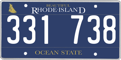 RI license plate 331738