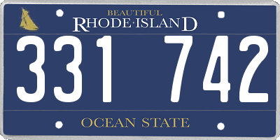 RI license plate 331742