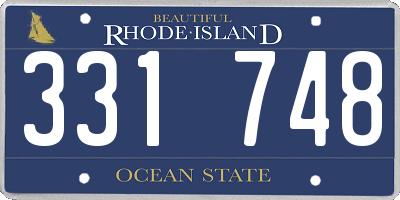 RI license plate 331748
