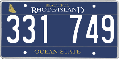 RI license plate 331749