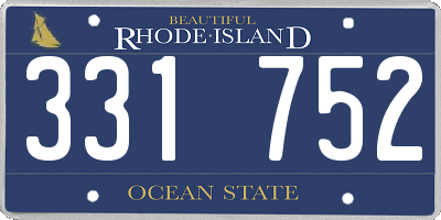 RI license plate 331752