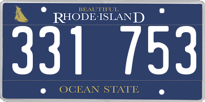 RI license plate 331753