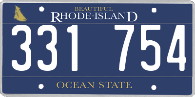 RI license plate 331754