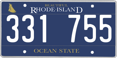 RI license plate 331755