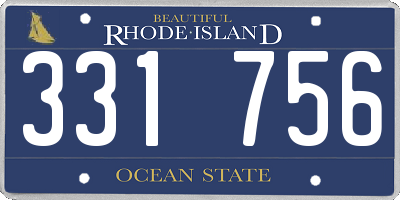 RI license plate 331756