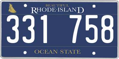 RI license plate 331758