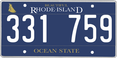 RI license plate 331759