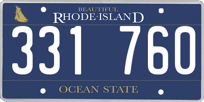 RI license plate 331760