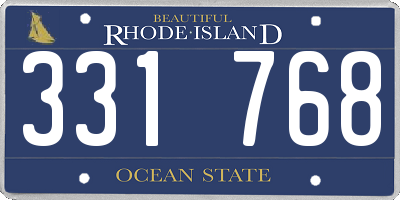 RI license plate 331768