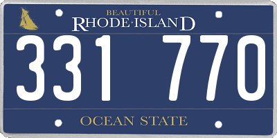 RI license plate 331770