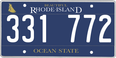 RI license plate 331772