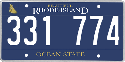 RI license plate 331774