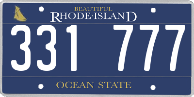 RI license plate 331777