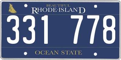 RI license plate 331778