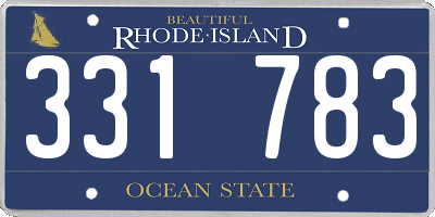 RI license plate 331783