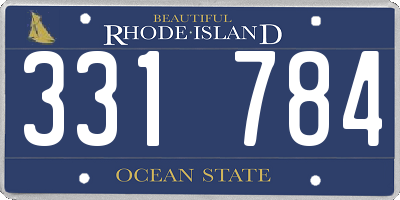 RI license plate 331784