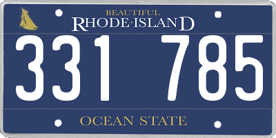 RI license plate 331785