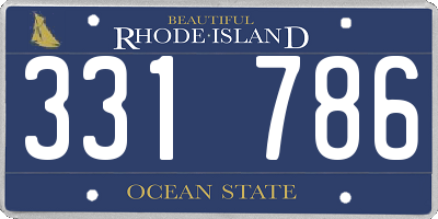 RI license plate 331786
