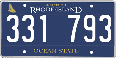 RI license plate 331793