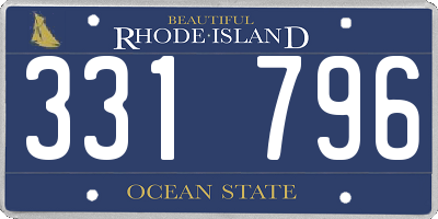 RI license plate 331796
