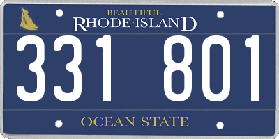 RI license plate 331801