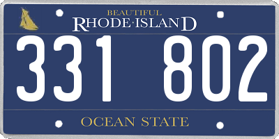 RI license plate 331802