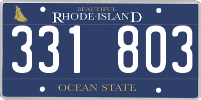 RI license plate 331803