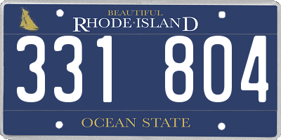 RI license plate 331804