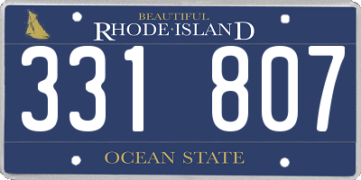 RI license plate 331807