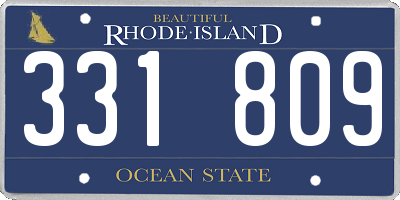 RI license plate 331809