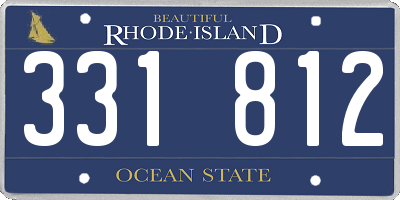RI license plate 331812