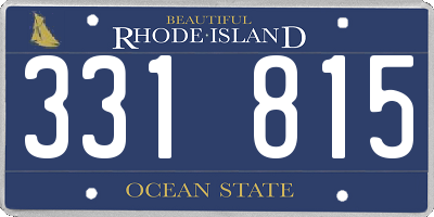 RI license plate 331815