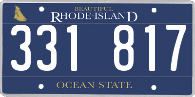RI license plate 331817