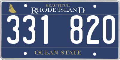 RI license plate 331820