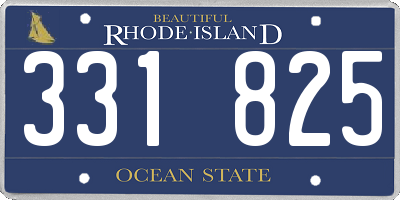 RI license plate 331825