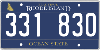 RI license plate 331830