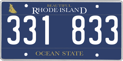 RI license plate 331833